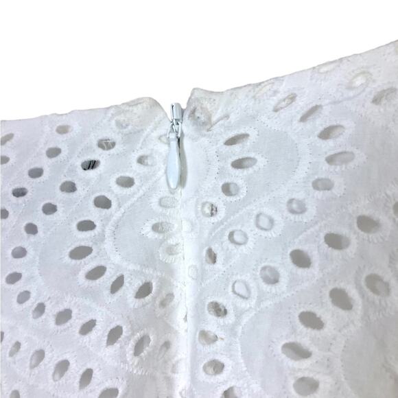 Express White Cotton Eyelet Lace Up A-line Mini Skirt Size 0 - Picture 6 of 7
